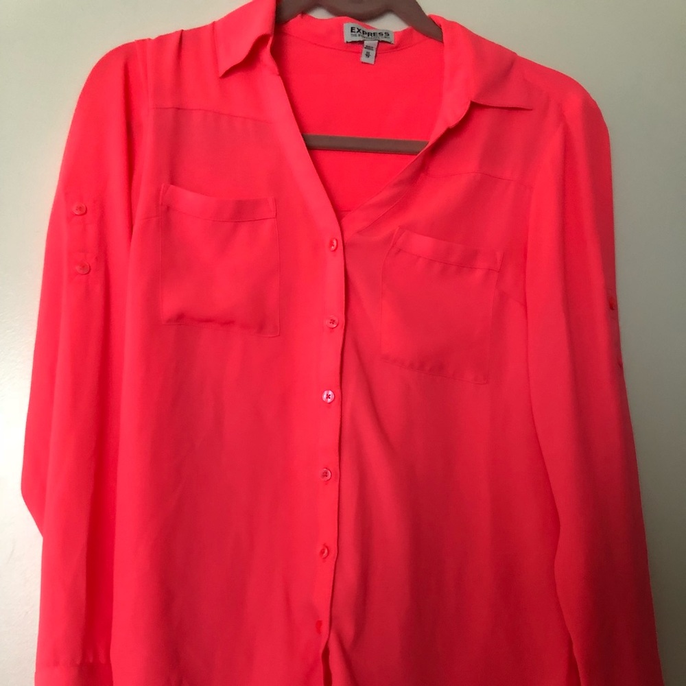 Neon Pink Button Down